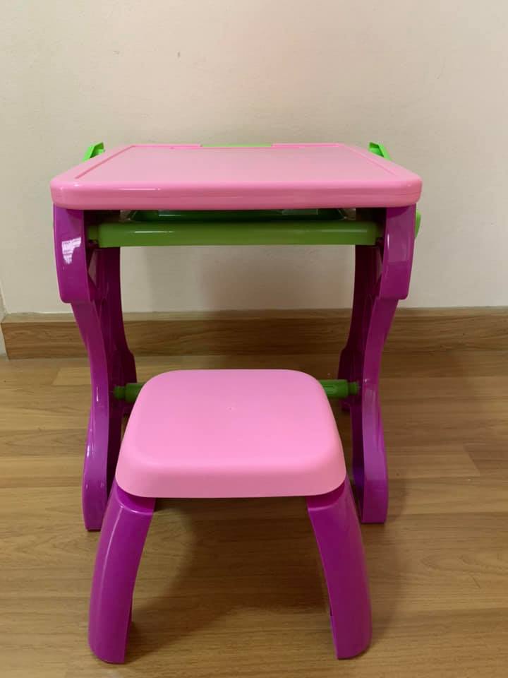 ชุดโต๊ะเขียนหนังสือกระดานเรียนรู้ 2in1 พร้อมเก้าอี้
