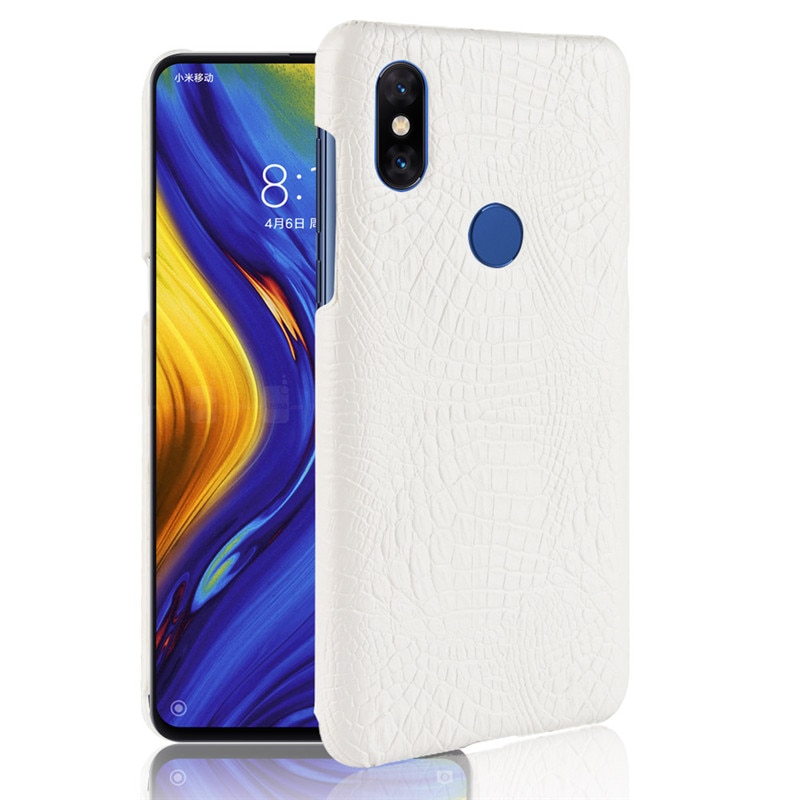 Case Xiaomi Mi Mix 3 #เคสฝาหลังพลาสติกแข็งเคลือบหนัง PU ลายผิวหนังจระเข้