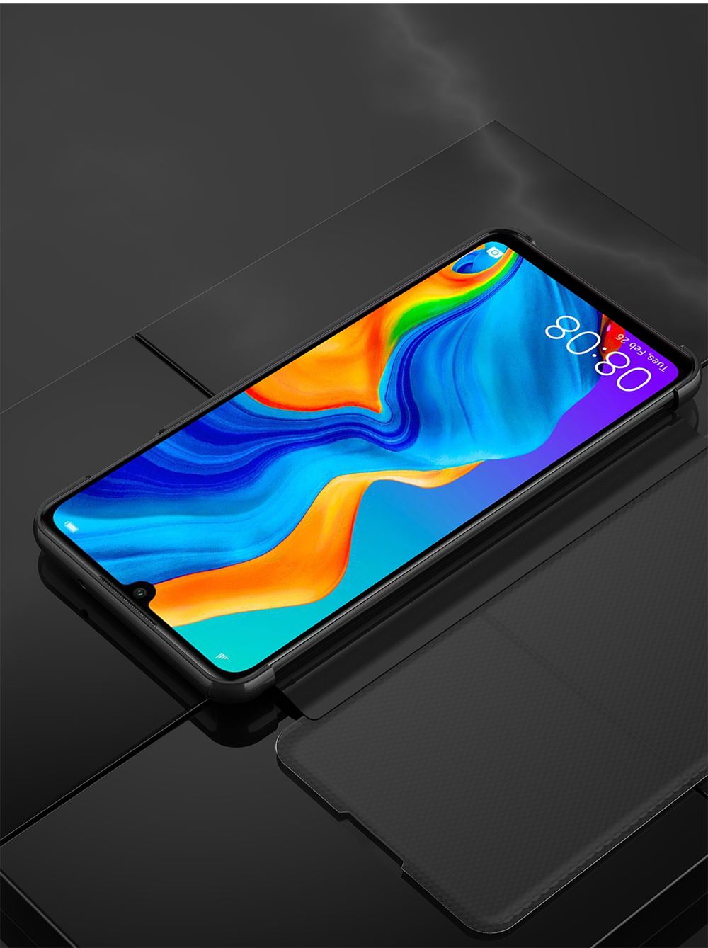 Case Huawei P30 Lite #เคสฝาพับแบบ Window Mirror Surface