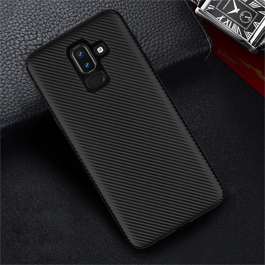 Case Samsung Galaxy J8 (2018) #เคสฝาหลัง TPU นิ่มแบบคาร์บอนไฟเบอร์ Soft Skin Case