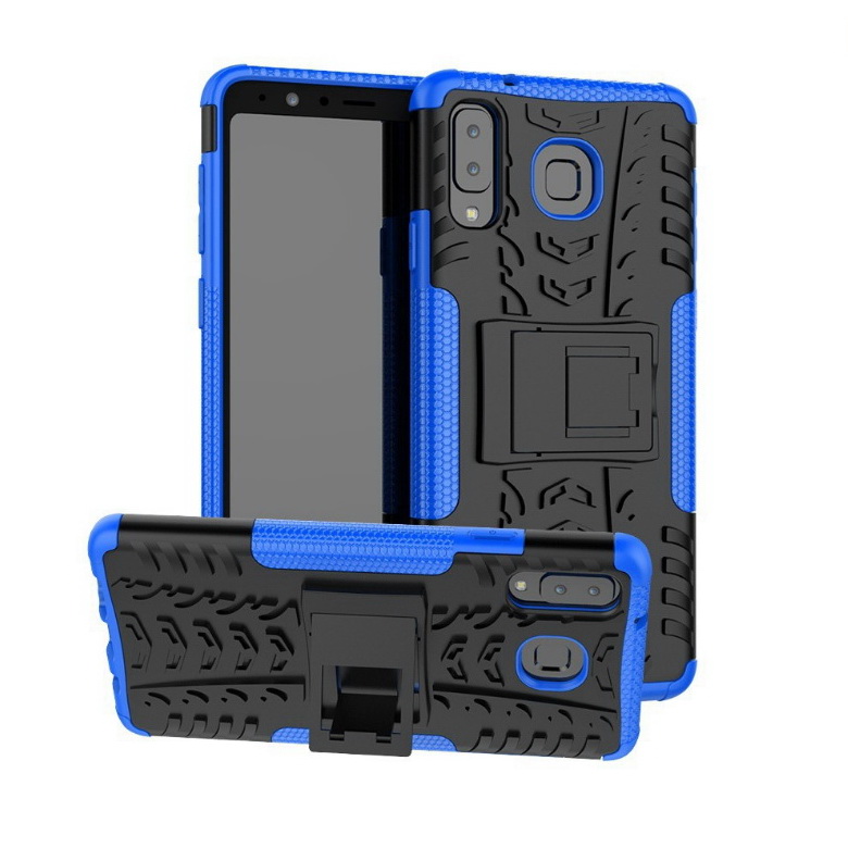 Case Samsung Galaxy A8 Star #เคสฝาหลังกันลื่น Cool Tyre Pattern Kickstand (PC + TPU)