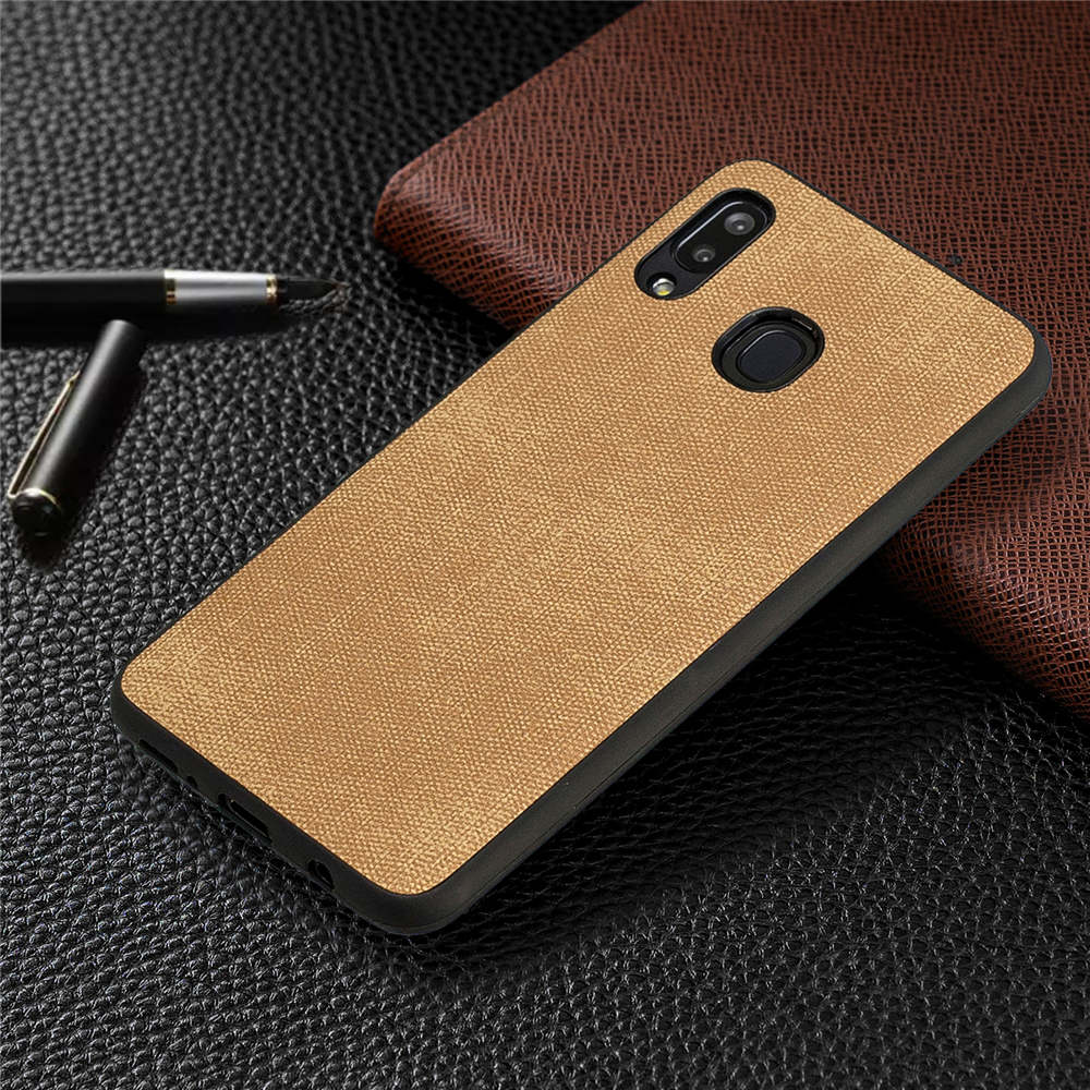 Case Samsung Galaxy A30/A20 #เคสฝาหลังลายผิวยีนส์ Denim TPU+PU Leather