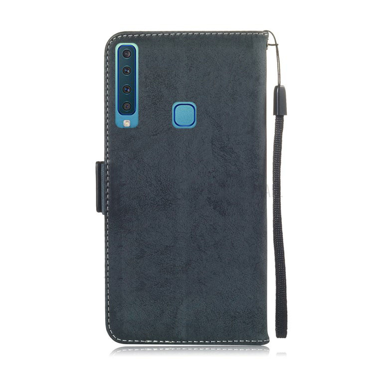 เคส Samsung Galaxy A9 (2018) #เคสฝาพับแบบกระเป๋าสตางค์ Retro Style PU Leather Wallet