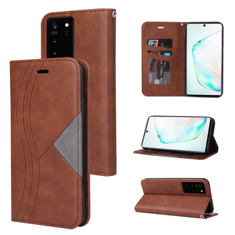 เคส Samsung Galaxy Note 20 Ultra / Note 20 Ultra 5G #เคสฝาพับหนัง PU มีช่องเสียบ ID บัตรอื่นๆในตัว Geometric Pattern Leather Card Holder Protective