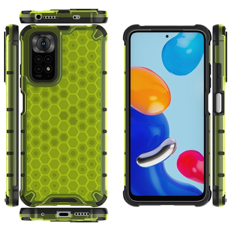 เคส Redmi Note 11 / Redmi Note 11S #เคสฝาหลังกันกระแทก Honeycomb Shock Absorber TPU + PC + Silicone Hybrid