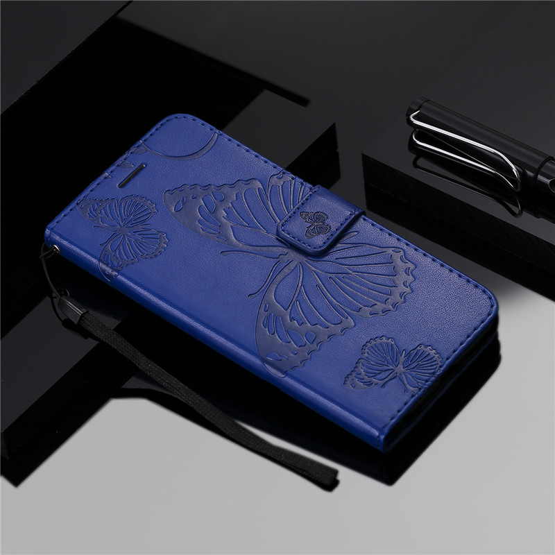 Case iPhone 13 Pro Max#เคสฝาพับหนัง PU Imprint Butterflies Pattern