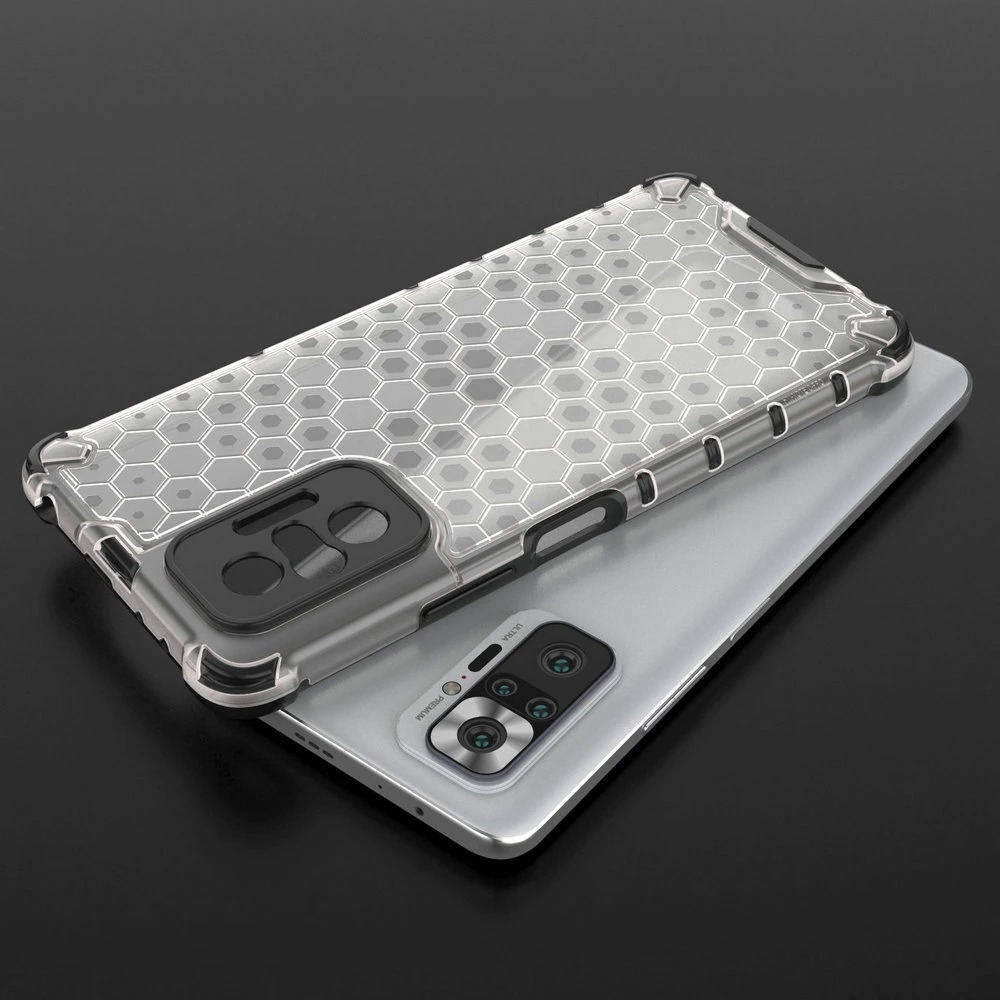 เคส Redmi Note 10 pro #เคสฝาหลังกันกระแทก Honeycomb Shock Absorber TPU + PC + Silicone Hybrid