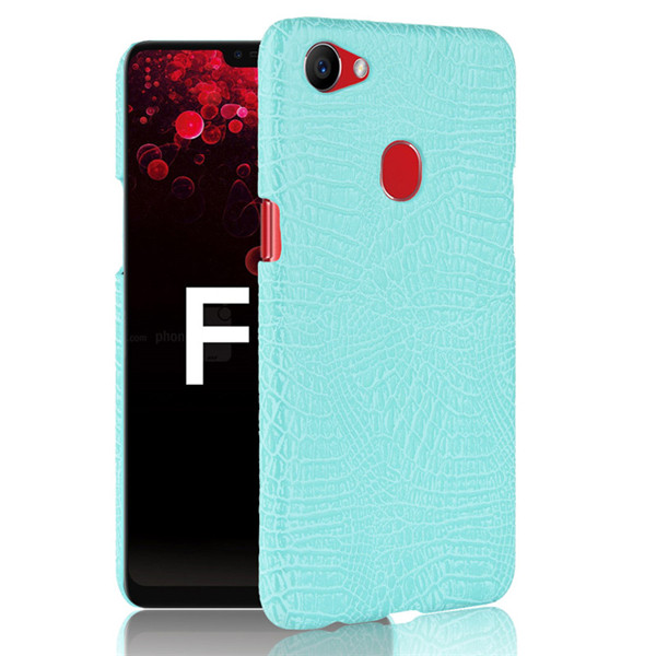 Case OPPO F7 #เคสฝาหลังพลาสติกแข็งเคลือบหนัง PU ลายผิวหนังจระเข้