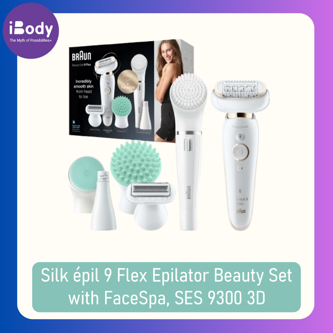 (Braun®) Silk épil 9 Flex Epilator Beauty Set with FaceSpa, SES 9300 3D เครื่องโกนขนไฟฟ้า สปาผิว