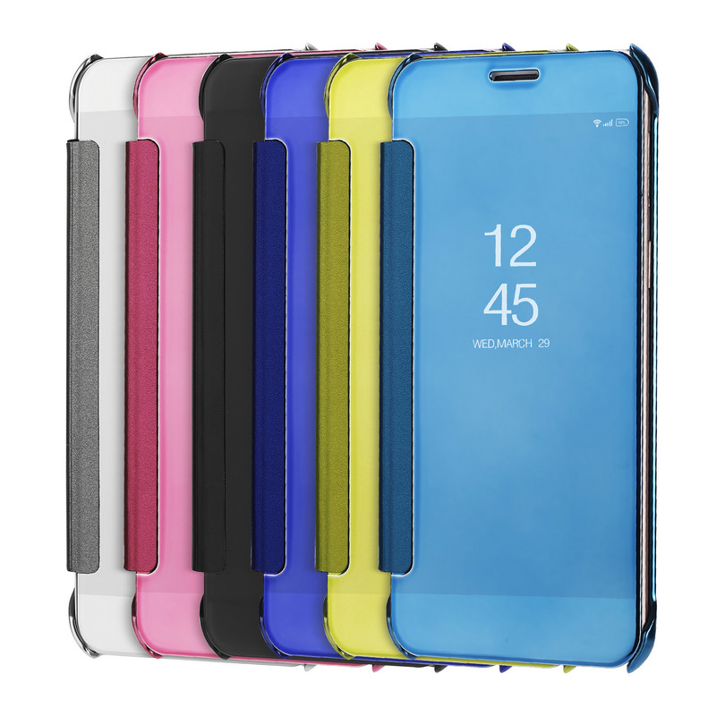 เคส Samsung Galaxy J7 Plus #เคสฝาพับผิวเคลือบเงา Plating Mirror Surface View Window #เคสคุณภาดีราคาถูก