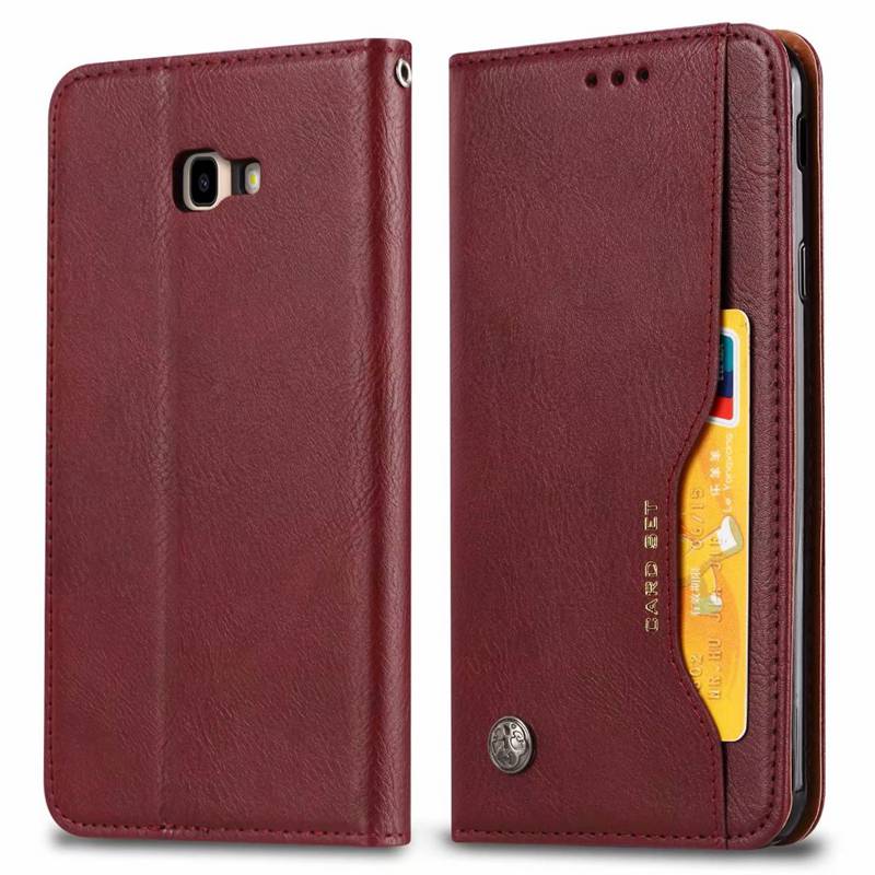 Case Samsung Galaxy J4+#เคสฝาพับแบบกระเป๋าสตางค์หนัง PU มีช่องเสียบบัตรคุณภาพดี