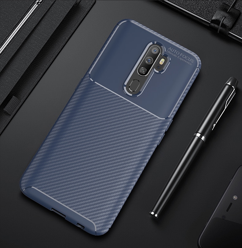 เคส OPPO A9 (2020) / A5 (2020) #เคสฝาหลังนิ่ม Carbon Fiber Anti-drop TPU Protection