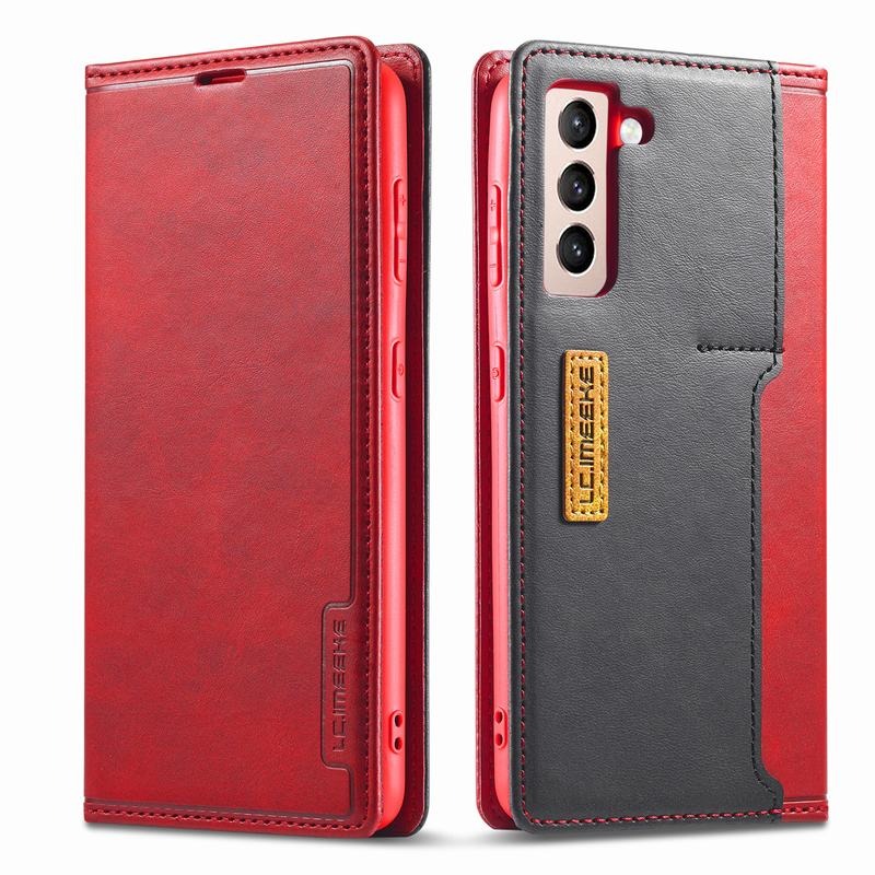 Case Samsung Galaxy S21+ #เคสฝาพับหนัง PU สไตล์กระเป๋าสตางค์พร้อมช่องใส่การ์ด Fashion Retro Card Slot Wallet Flip Cover PU Leather Phone Case