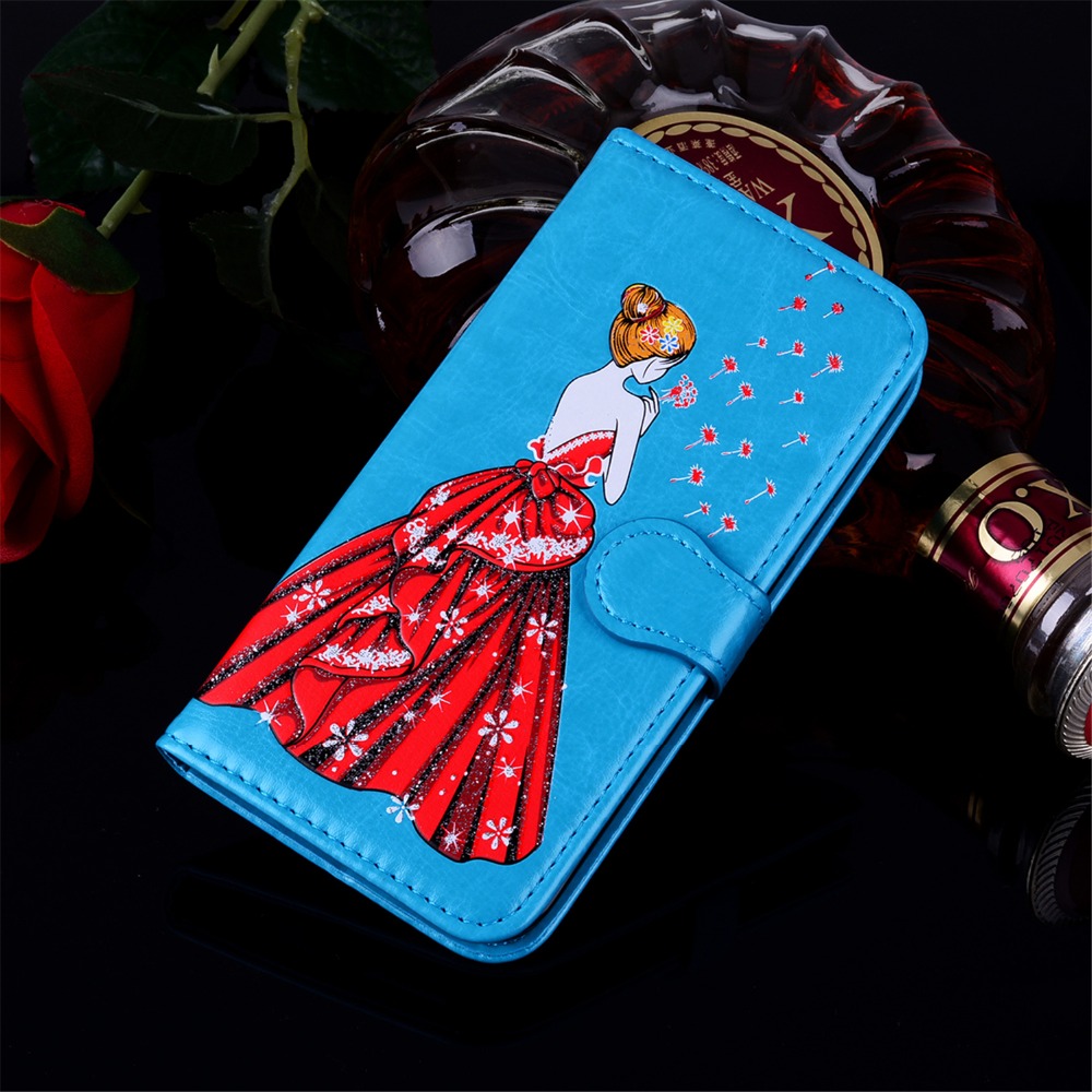 เคส Samsung Galaxy A8 (2018) #เคสฝาพับหนัง PU แบบกระเป๋าสตางค์ Flash Powder Pretty Girl's