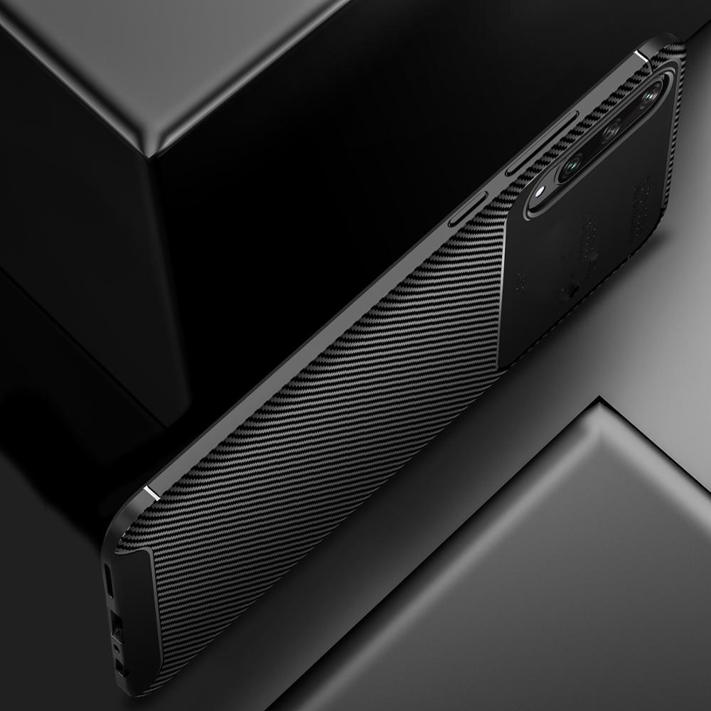 Case Huawei Y8p #เคสฝาหลังนิ่ม Carbon Fiber Anti-drop TPU Protection