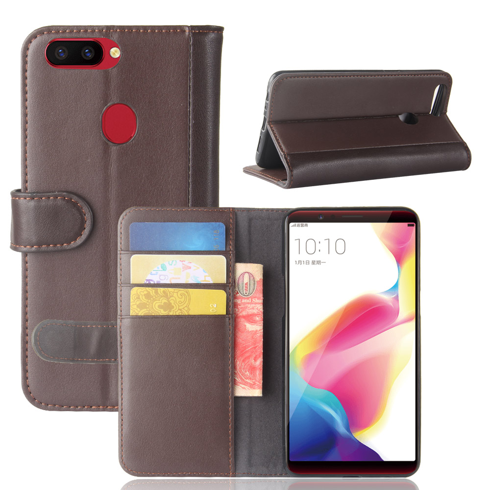 เคส Oppo R15 Pro #เคสฝาพับสไตล์กระเป๋าสตางค์รูปแบบหนังแท้แยกมีช่องเสียบบัตรคุณภาพดี