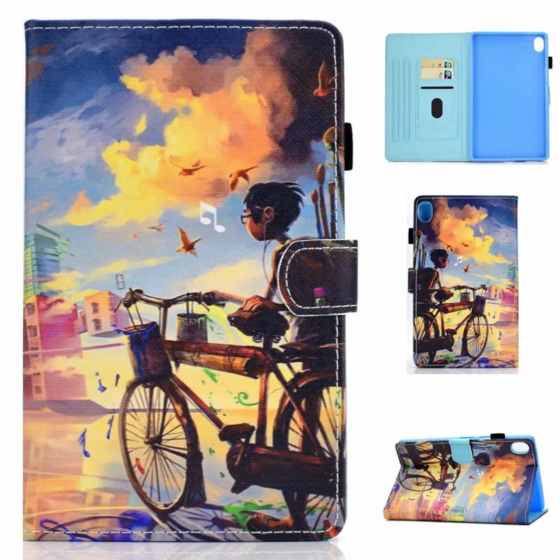 เคส Huawei MediaPad M6 10.8 นิ้ว #เคสฝาพับพิมพ์ลายหนัง PU พร้อมที่เก็บการ์ด Pattern Printing PU Leather Tablet Stand Case with Card Storage
