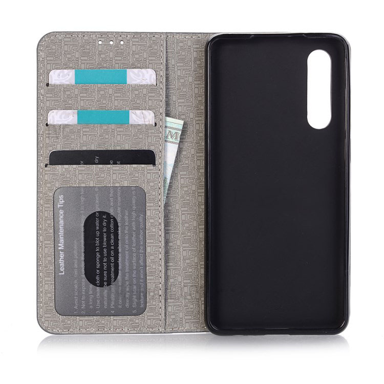 Case Huawei P30 #เคสฝาพับกระเป๋าสตางค์หนัง PU สมาร์ท 2 สี Bi-color Toothpick Texture Leather Wallet Shell