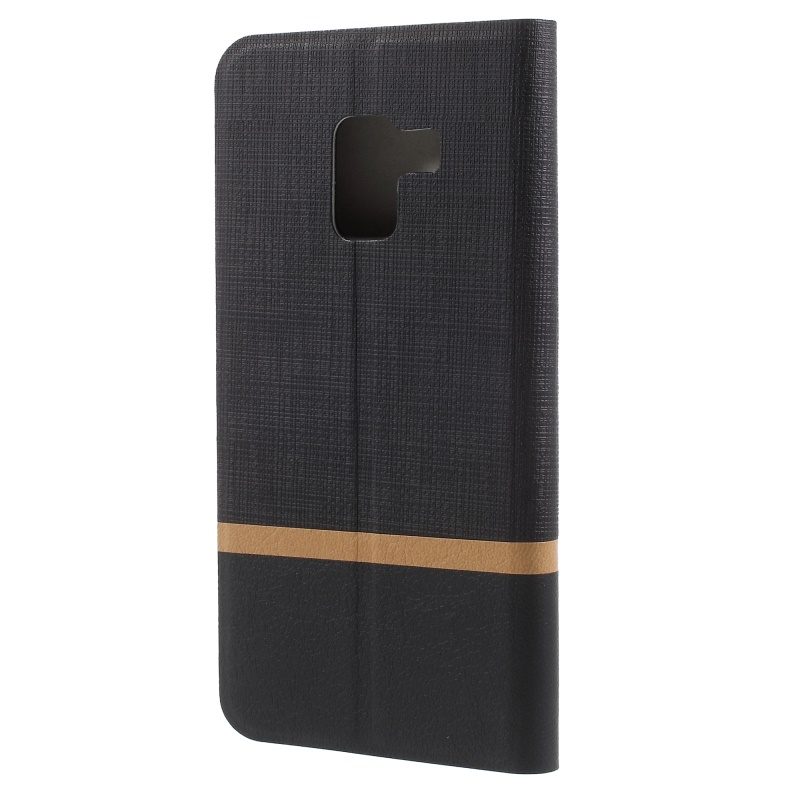 Case Samsung Galaxy A8+ 2018 6นิ้ว #เคสฝาพับหนัง PU Contrast Color ปกเสริมด้วยแผ่นเหล็กคุณภาพดีราคาถูก