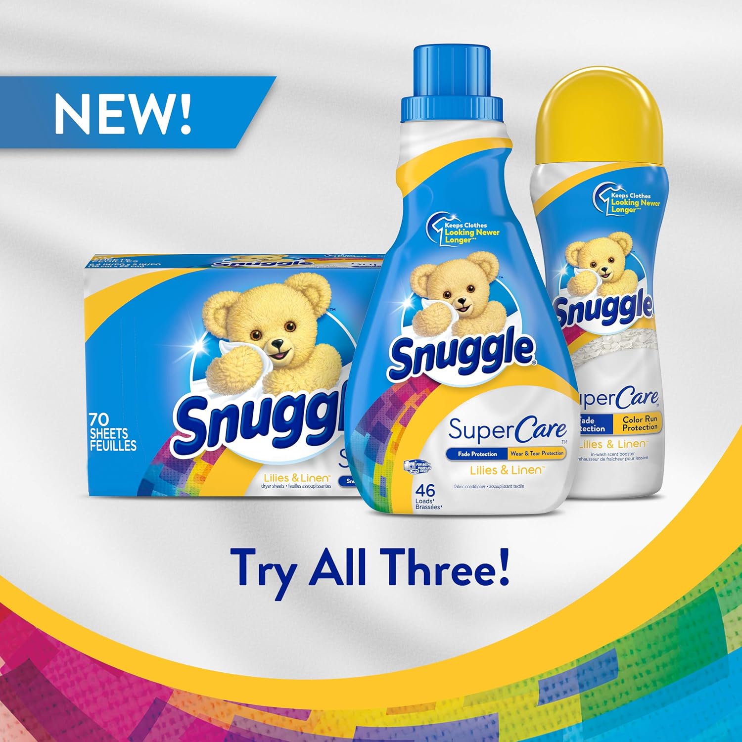 Snuggle® Fabric Softener Dryer Sheets Super Care Lilies & Linen แผ่นอบผ้า กลิ่นลิลี&ลินิน