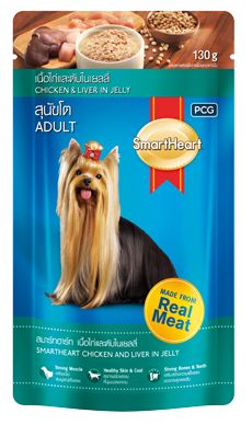 SmartHeart เปียกแบบซอง รสไก่+ตับในเยลลี่ 130g