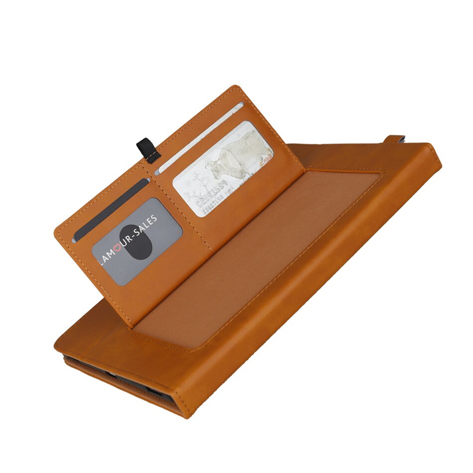 เคส Samsung Galaxy Tab A 8 (2019) with S Pen P200 P205 #เคสฝาพับหนัง PU ช่องเสียบการ์ดภายนอกและภายใน Flip Card Slots Stand Leather