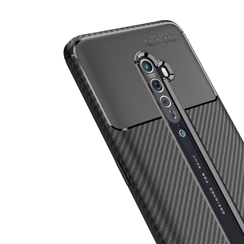 Case OPPO Reno 2F #เคสฝาหลังนิ่ม Carbon Fiber Anti-drop TPU Protection