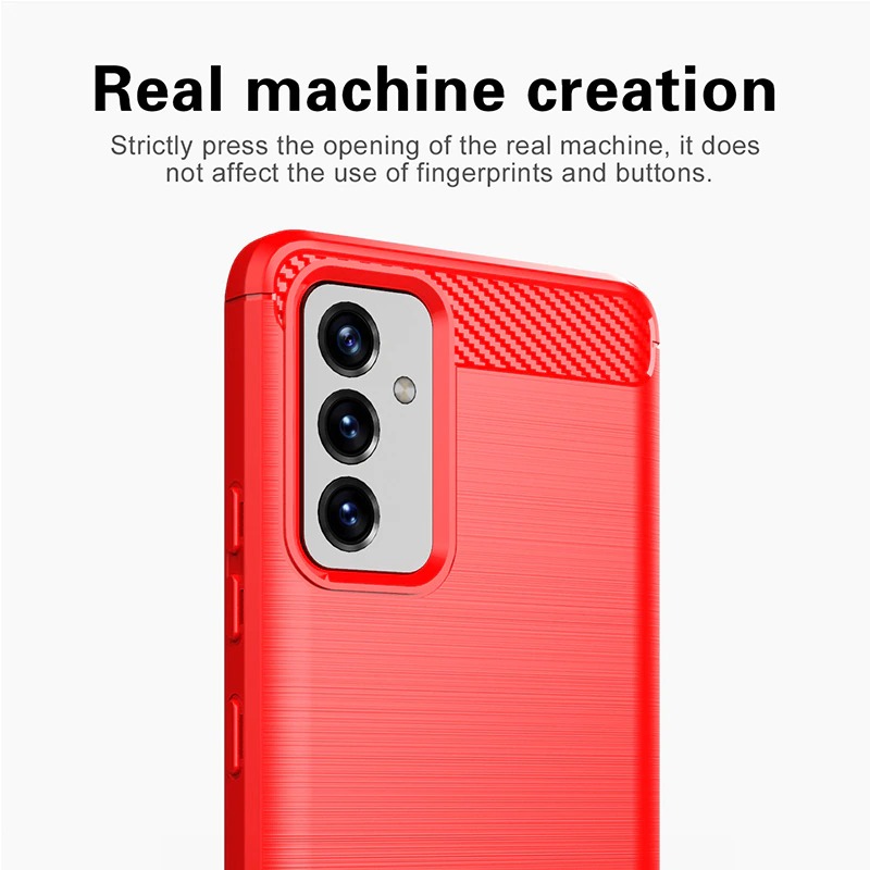 เคส Samsung Galaxy M52 5G#เคสฝาหลังตกแต่งคาร์บอนไฟเบอร์ ผิวขัดแปรง Brushered TPU Back Case