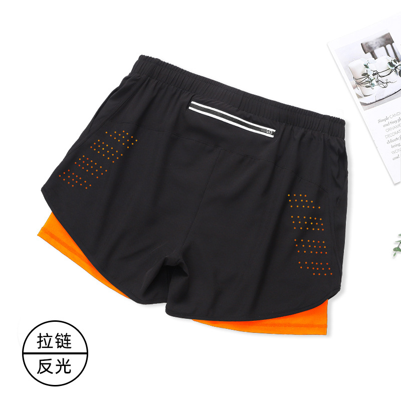 กางเกงวิ่งมาราธอน 2-in-1 โลโก้เรืองแสง (F26)