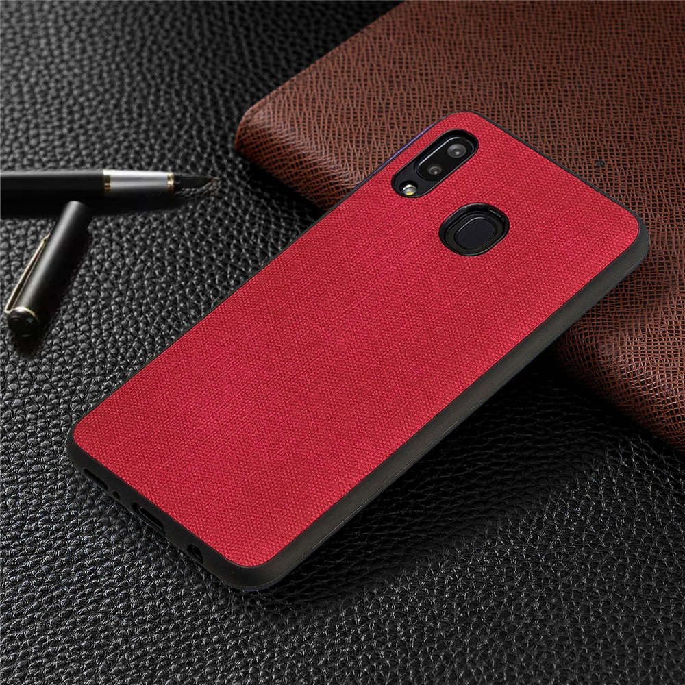 Case Samsung Galaxy A30/A20 #เคสฝาหลังลายผิวยีนส์ Denim TPU+PU Leather