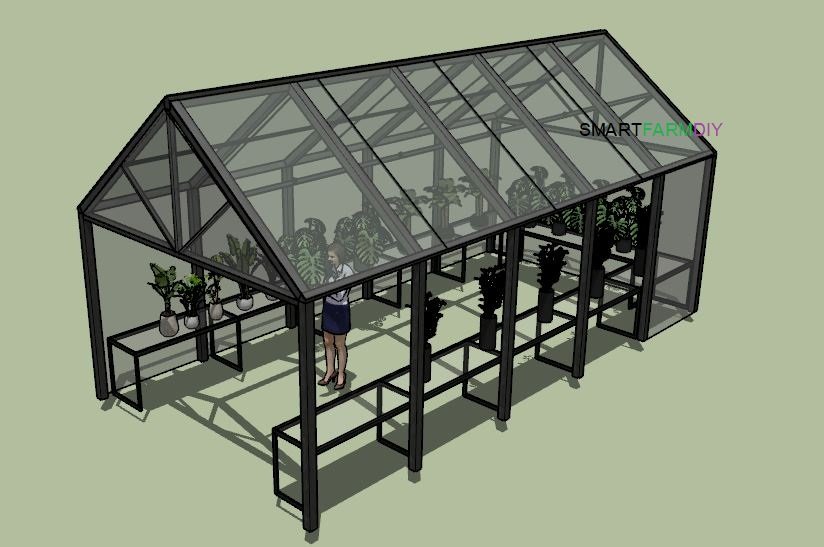 โรงเรือนไม้ด่าง คลุมสแลนหลังคา 5x10