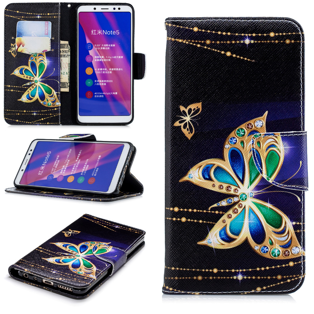 เคส Xiaomi Redmi Note 5 / Note Pro #เคสฝาพับสไตล์กระเป๋าสตางค์พิมพ์ลายสวยๆ Pattern Printing Magnetic Leather