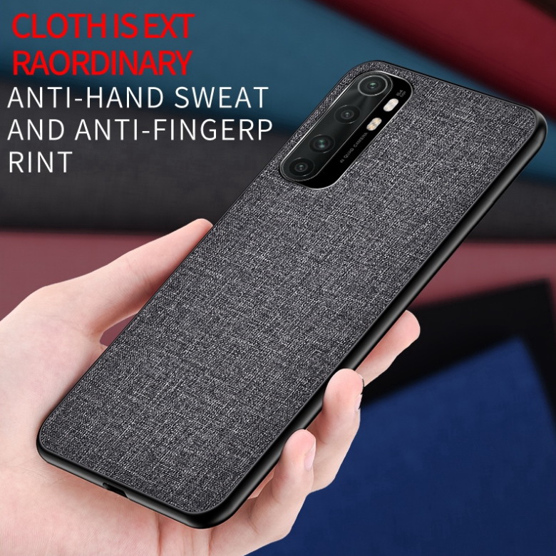 Case Xiaomi Mi Note 10 Lite #เคสฝาหลังเคลือบผิวผ้า Matte Cloth PU + PC + TPU Hybrid