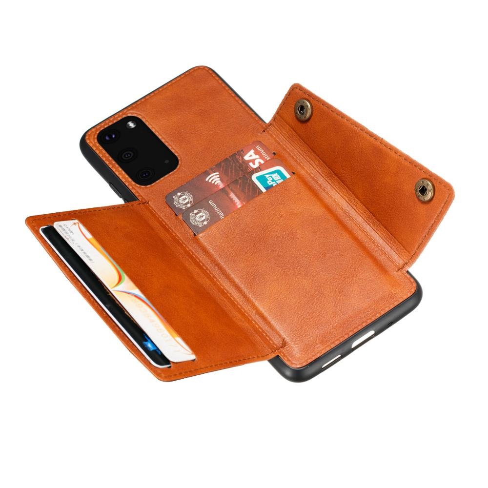 เคส Samsung Galaxy S20 FE / S20 FE 5G #เคสฝาหลัง TPU เคลือบหนัง PU มีที่เก็บบัตร PU Leather Coated TPU Card Holder Magnetic Kickstand