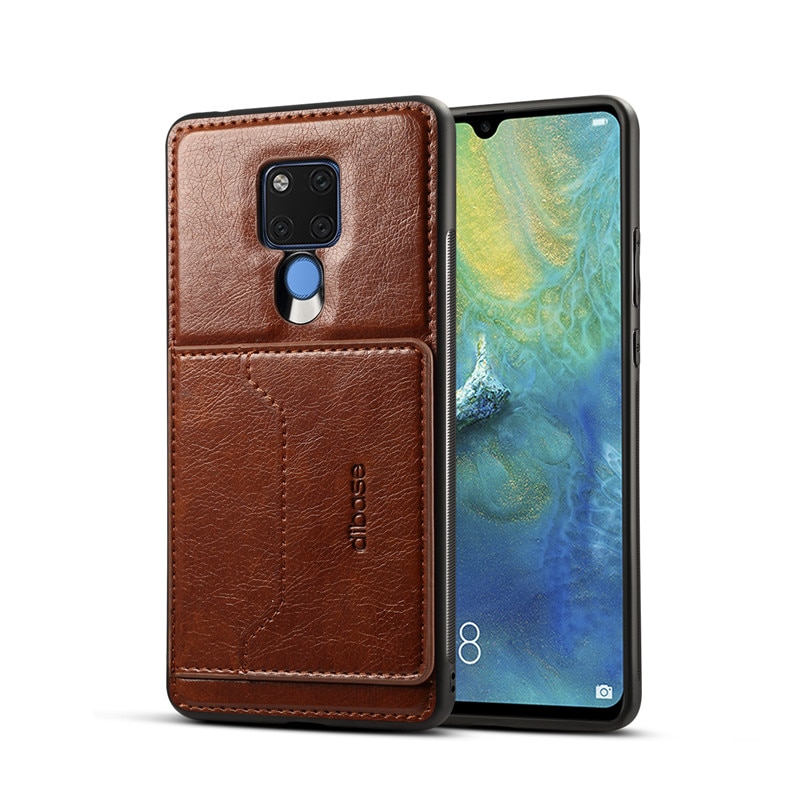 Case Huawei Mate 20 X #เคสฝาหลัง TPU เคลือบหนัง PU Crazy Horse Leather Coated PC + TPU Hybrid