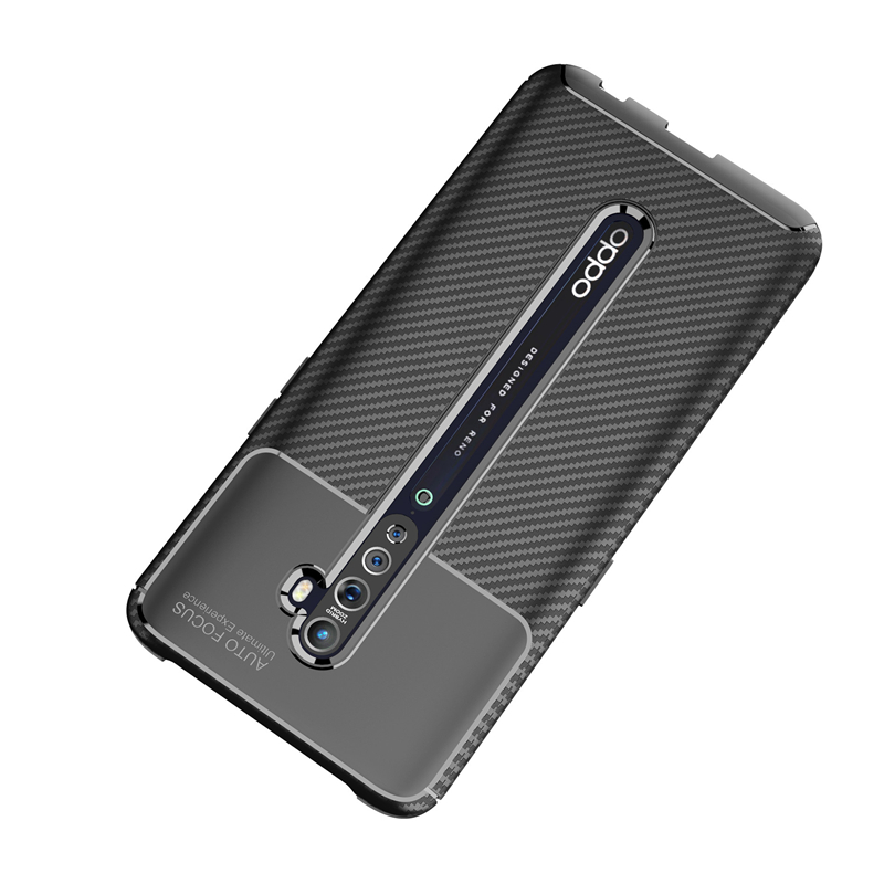 Case OPPO Reno 2F #เคสฝาหลังนิ่ม Carbon Fiber Anti-drop TPU Protection