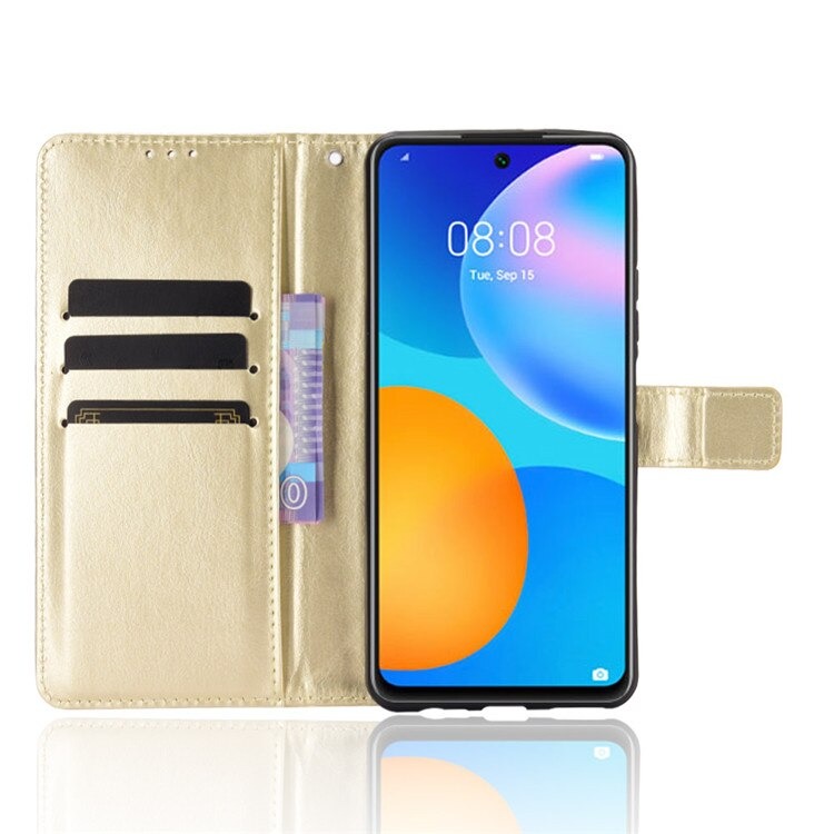 เคส Huawei Y7a#เคสฝาพับหนัง PUผิวหนังม้า มีแถบปิดแม่เหล็กแบบกระเป๋าสตางค์ Crazy Horse Wallet Leather Protective Cover with Stand