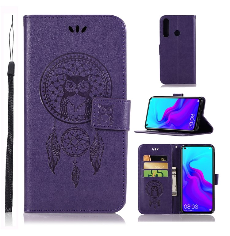 Case Huawei nova 4 #เคสฝาพับแบบกระเป๋าสตางค์ฝาพับหนัง PU ลายนกฮูก Dream Catcher Owl