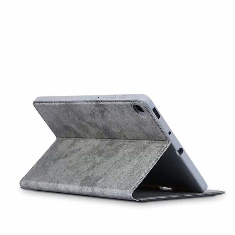 Case Samsung Galaxy Tab S6 Lite 10.4 SM-P610 P615 P617 #เคสฝาพับหนัง PU ลายผิวผ้ามีช่องใส่ปากกา with Pencil Holder Stand Business Card Slot Cover