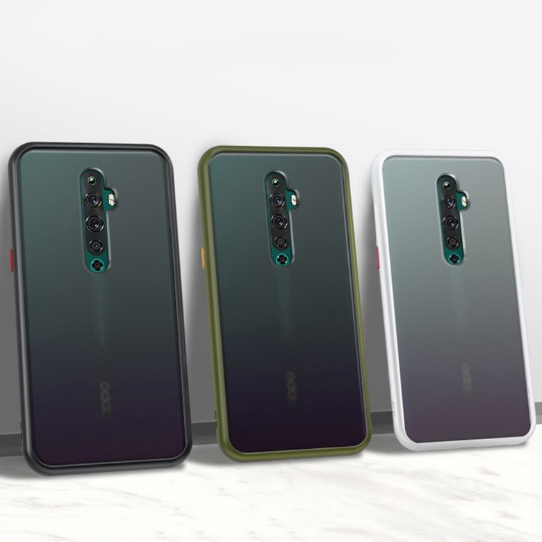 Case Oppo reno 2 #เคสฝาหลังซิลิโคนโปร่งแสงขอบนิ่ม Frosted Translucent Silicone Case