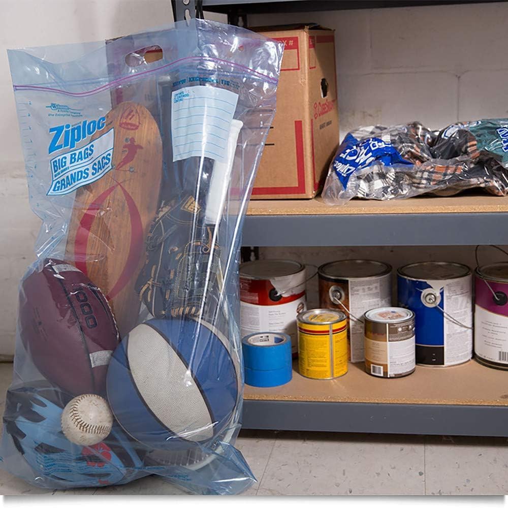 Ziploc® Big Bags Stand & Fill Expandable Bottom ถุงจัดเก็บอุปกรณ์ เก็บเสื้อผ้า ผ้าห่ม