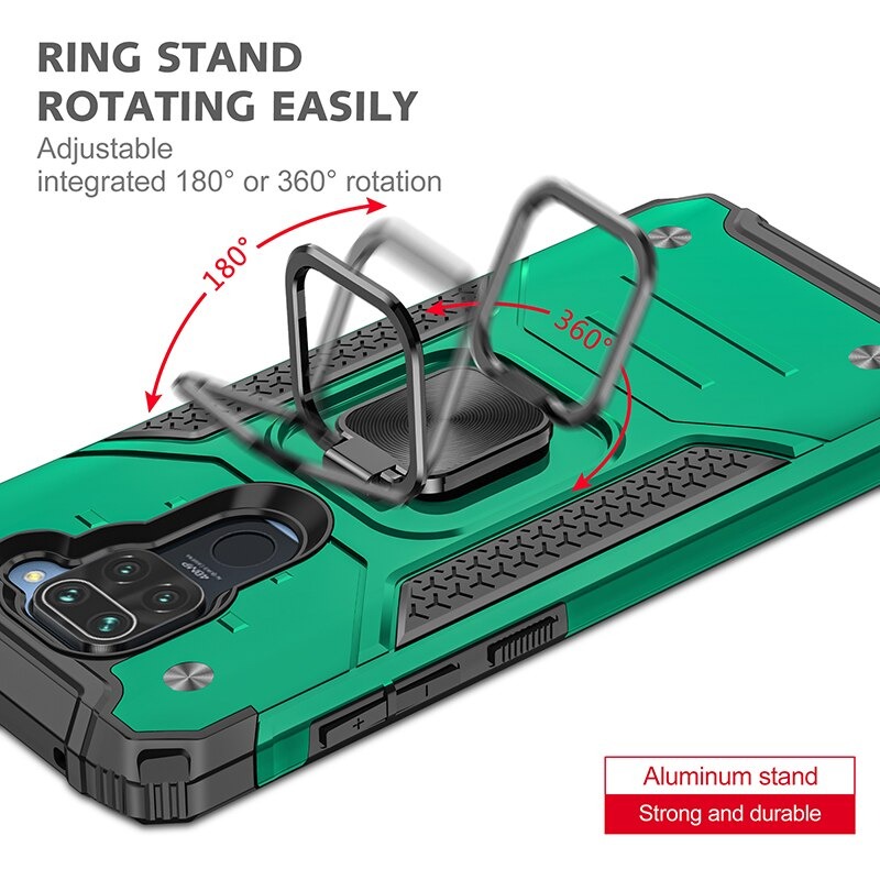 เคส Redmi Note 9 #เคสฝาหลัง Hybrid TPU+PC มีแหวนสวมนิ้ว