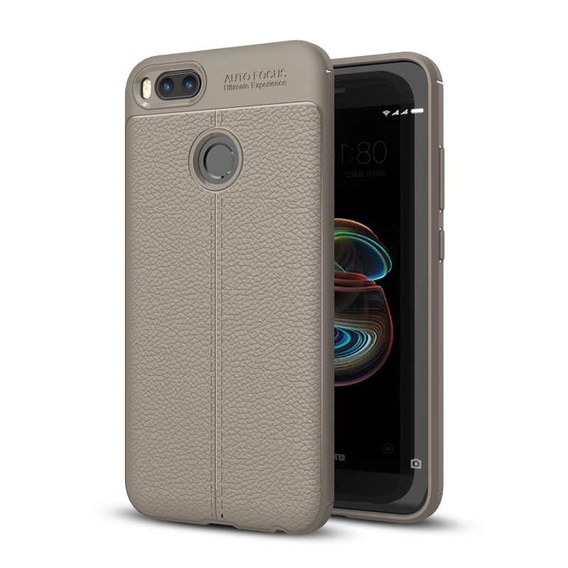 เคส Xiaomi Mi A1 #เคสหนังPUผิวลิ้นจี่ ป้องกันลายนิ้วมือ TPU นิ่มสีสันสวยงาม