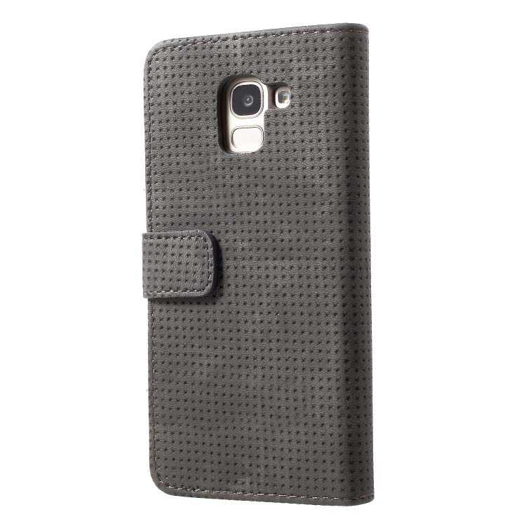 Case Samsung Galaxy J6 (2018) #เคสฝาพับหนัง PU สไตล์ย้อนยุค แบบกระเป๋าสตางค์ Mesh Pattern Retro Leather Wallet