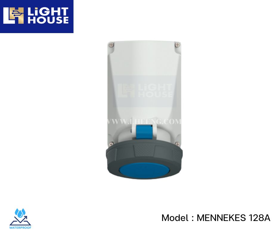 MENNEKES 128A ปลั๊กตัวเมียติดพนัง (2P+E) 63A 230V IP67