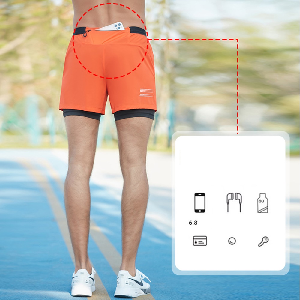 กางเกงวิ่งมาราธอน มีซัปใน ทรงสวยมีกระเป๋าใส่ของหลังและด้านหน้ารุ่นใหม่เบาแห้งเร็ว (F43)