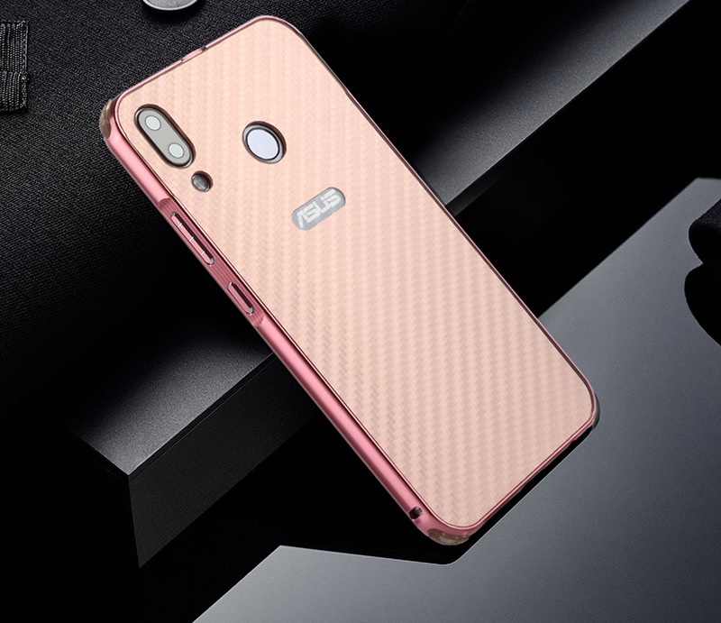 Case Asus Zenfone 5 ZE620KL / Zenfone 5Z ZS620KL #เคสฝาหลังกรอบโลหะ + ฝาหลังเลื่อนสไลด์ลายคาร์บอนไฟเบอร์