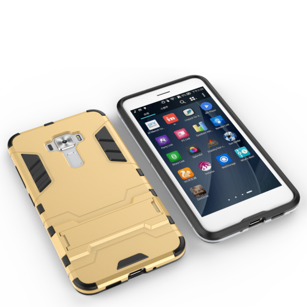 Case Asus Zenfone 3 ZE552KL #เคสฝาหลังพลาสติก ไฮบริด TPU + Kickstand