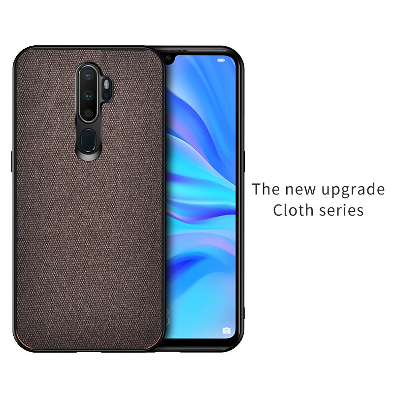 Case OPPO A9 (2020) / OPPO A5 (2020) #เคสฝาหลังรูปแบบ Cloth Texture PU Leather + TPU