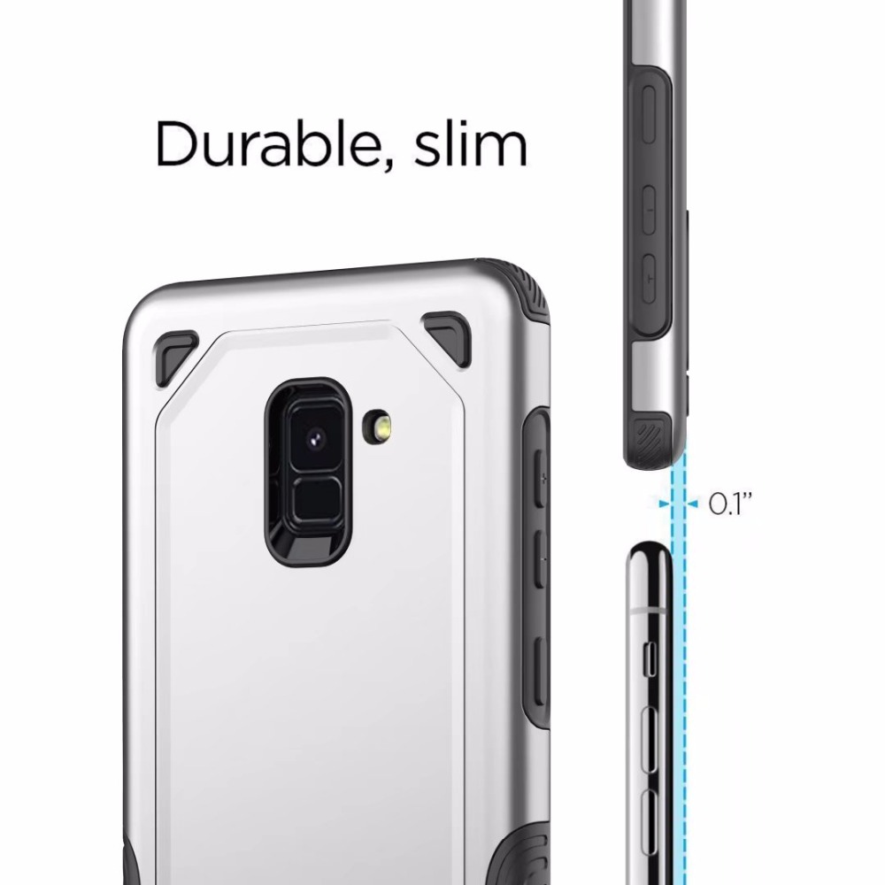 Case Samsung Galaxy A8+ 2018 #เคสฝาหลัง Hybrid พลาสติก + TPU หุ้มเกราะกันกระแทกทนทานสวยงามทันสมัย พร้อมส่ง